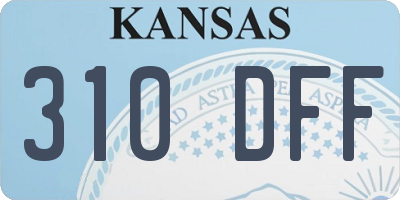 KS license plate 310DFF