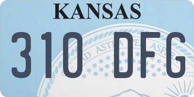 KS license plate 310DFG