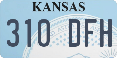 KS license plate 310DFH