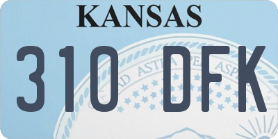 KS license plate 310DFK