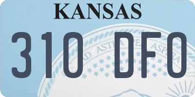 KS license plate 310DFO