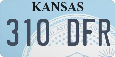 KS license plate 310DFR