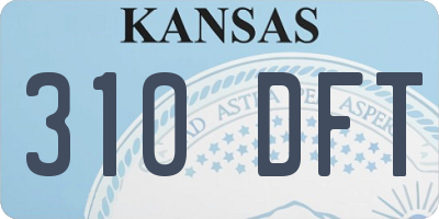 KS license plate 310DFT