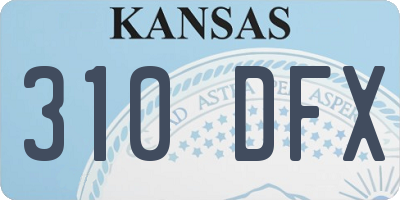 KS license plate 310DFX
