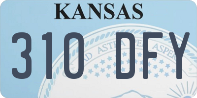 KS license plate 310DFY
