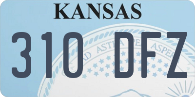 KS license plate 310DFZ