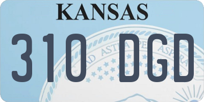 KS license plate 310DGD