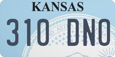 KS license plate 310DNO