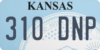 KS license plate 310DNP