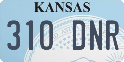 KS license plate 310DNR