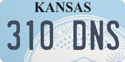 KS license plate 310DNS