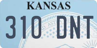 KS license plate 310DNT