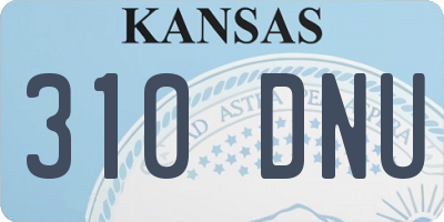 KS license plate 310DNU