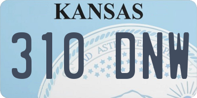KS license plate 310DNW