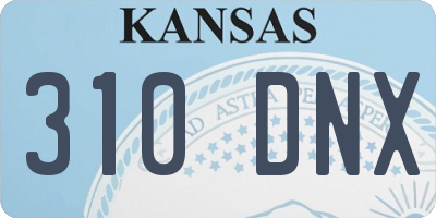 KS license plate 310DNX