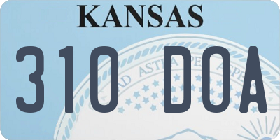 KS license plate 310DOA