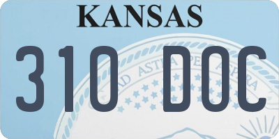 KS license plate 310DOC