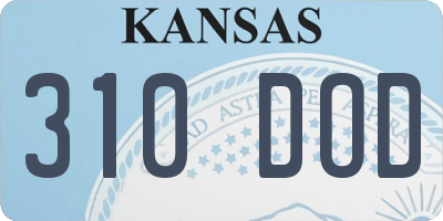 KS license plate 310DOD