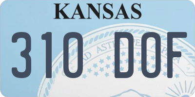 KS license plate 310DOF