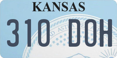 KS license plate 310DOH