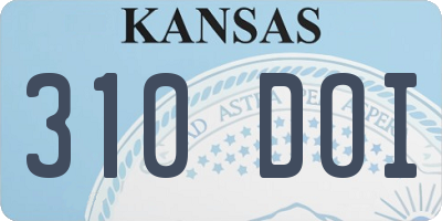KS license plate 310DOI