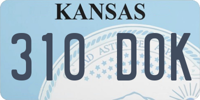 KS license plate 310DOK