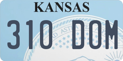 KS license plate 310DOM
