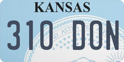 KS license plate 310DON
