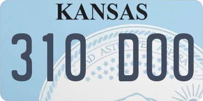 KS license plate 310DOO