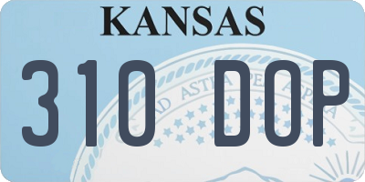 KS license plate 310DOP