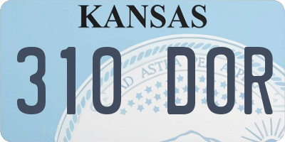 KS license plate 310DOR