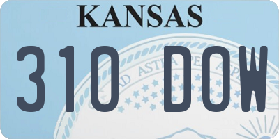 KS license plate 310DOW