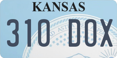 KS license plate 310DOX