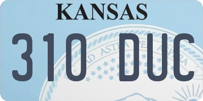 KS license plate 310DUC