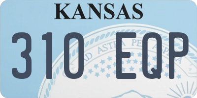 KS license plate 310EQP