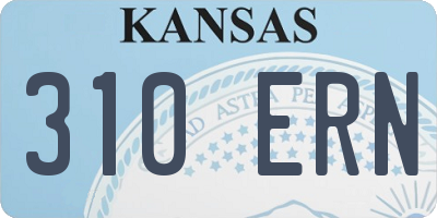 KS license plate 310ERN