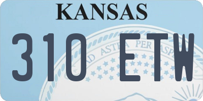 KS license plate 310ETW