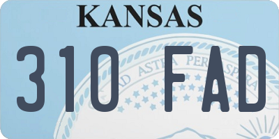 KS license plate 310FAD