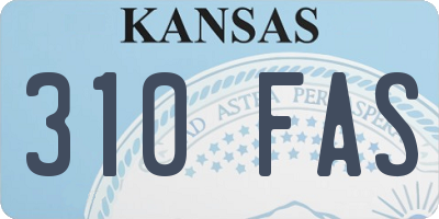 KS license plate 310FAS