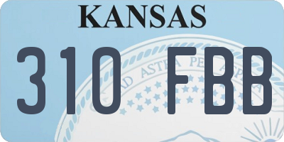 KS license plate 310FBB