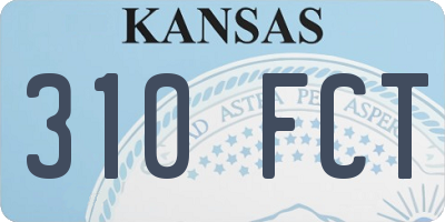 KS license plate 310FCT