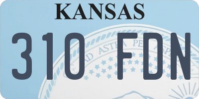 KS license plate 310FDN