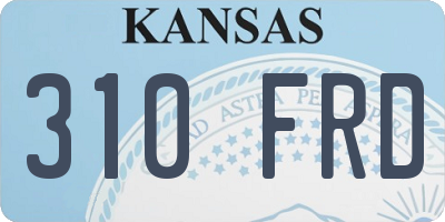 KS license plate 310FRD