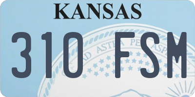 KS license plate 310FSM