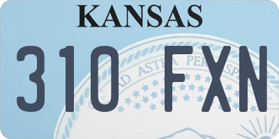 KS license plate 310FXN