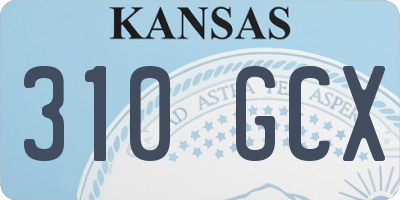 KS license plate 310GCX