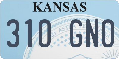 KS license plate 310GNO