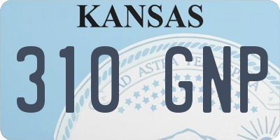 KS license plate 310GNP