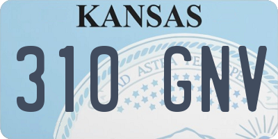 KS license plate 310GNV