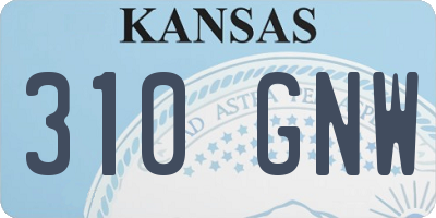 KS license plate 310GNW